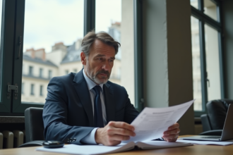 Homme d'affaires français en costume à Paris